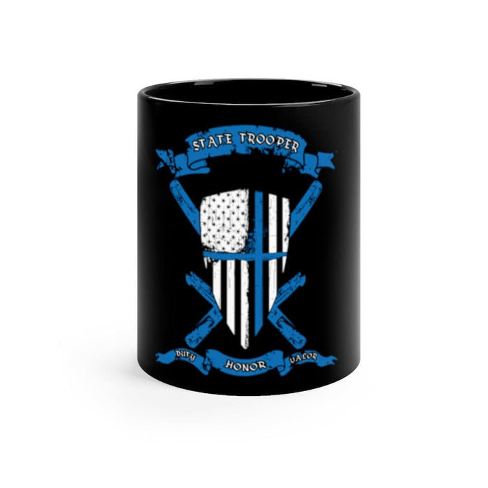 State Trooper Coffee Mug-Thin Blue Line Shield Mug-State Trooper Cup.