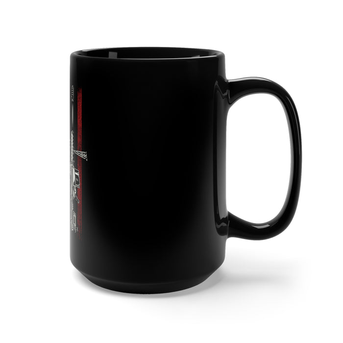 Stealth and Sacrifice: 15oz Military Design Black Mug - Honoring the Veteran Sniper's Silent Service