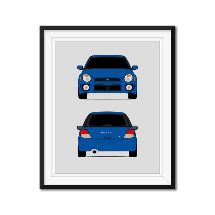Subaru Impreza Wagon G2 Bugeye (2000-2002) (Front and Rear) Poster