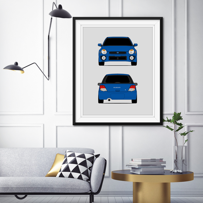 Subaru Impreza Wagon G2 Bugeye (2000-2002) (Front and Rear) Poster