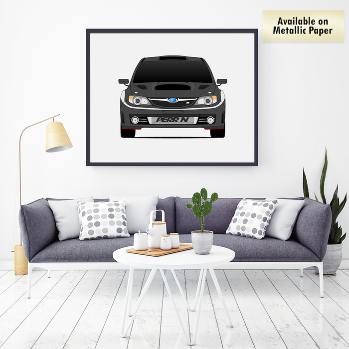 Subaru STI G3 (2008-2010) from Fast & Furious Movie Inspired Poster Print Wall Art Decor Handmade driven by Brian O'Connor (Paul Walker) (Unframed) Poster