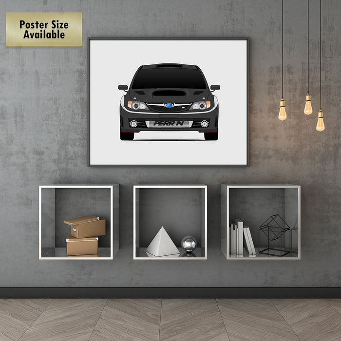 Subaru STI G3 (2008-2010) from Fast & Furious Movie Inspired Poster Print Wall Art Decor Handmade driven by Brian O'Connor (Paul Walker) (Unframed) Poster