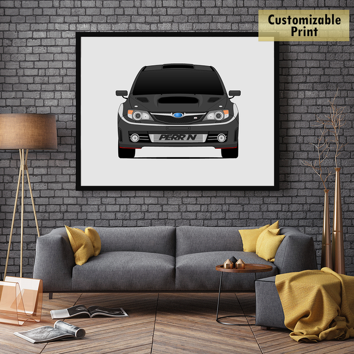 Subaru STI G3 (2008-2010) from Fast & Furious Movie Inspired Poster Print Wall Art Decor Handmade driven by Brian O'Connor (Paul Walker) (Unframed) Poster