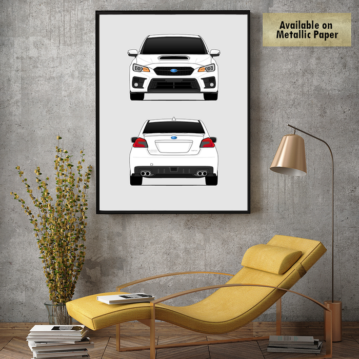 Subaru WRX G4 (2018-Present) (Front and Rear) 4th Generation Poster