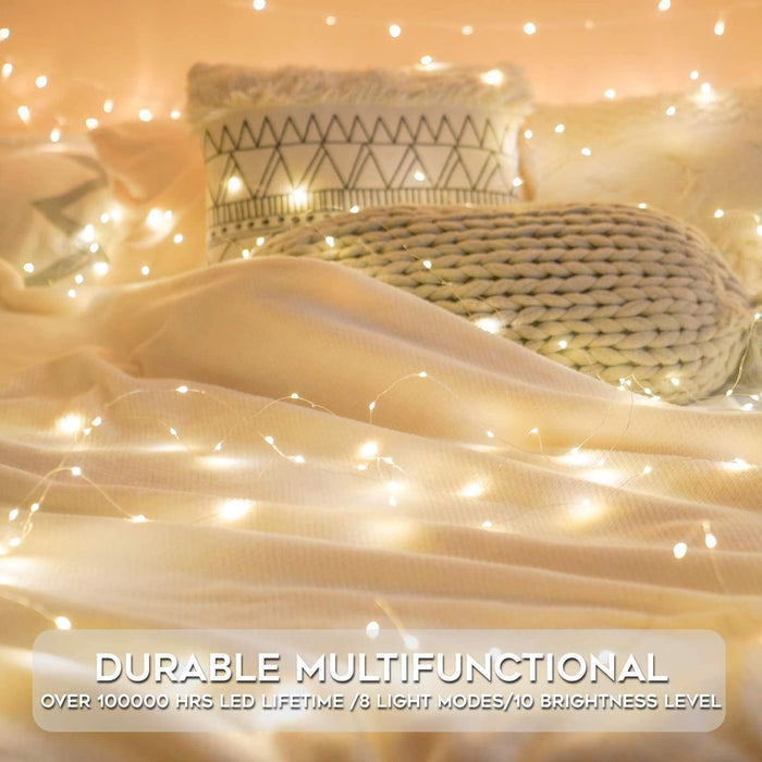 suddus Copper Wire LED Lights – Living Room Aesthetic Decor with 8 Modes and Dimmable Glow