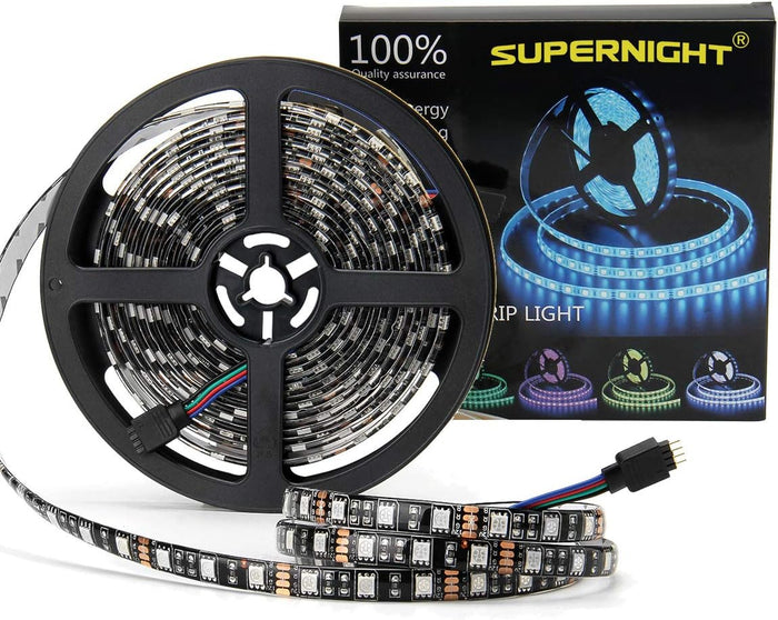 SUPERNIGHT Waterproof LED Strip – Color Changing Mood Lighting for Living Room Shelving and Bedroom Accents