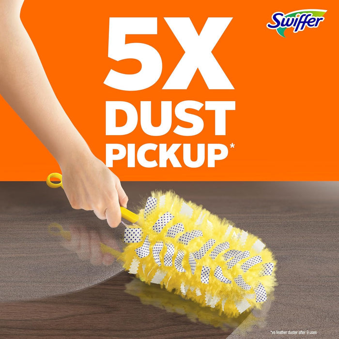 thousands of specially coated fibers that grab dust in every direction