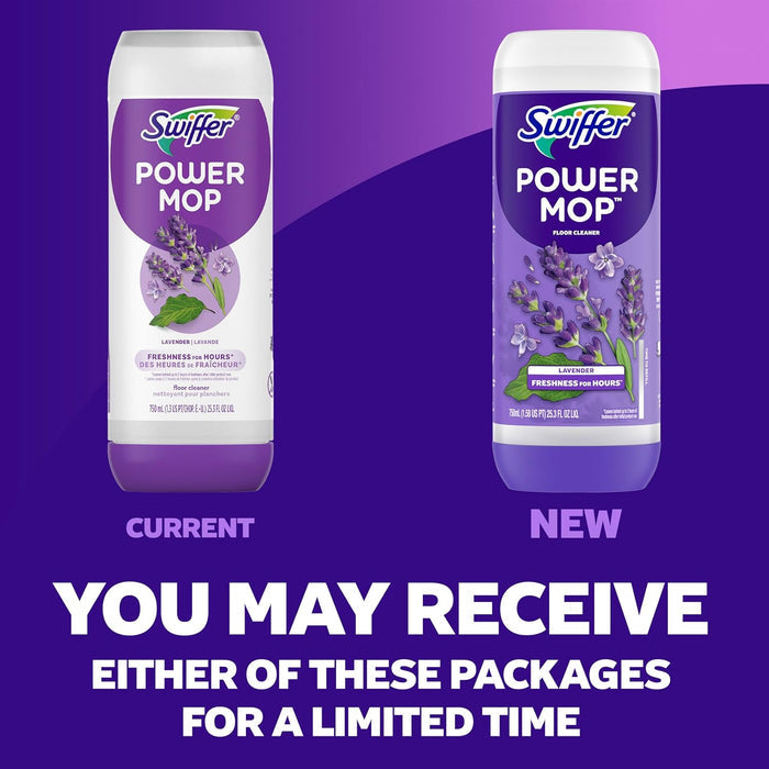 Swiffer PowerMop Lavender Floor Solution for Family Room and Mudroom Spills, Triple Pack