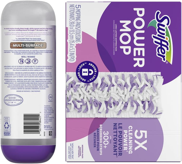 Swiffer PowerMop Lavender Refill – Quick-Clean Solution for Entryways and Study Nooks