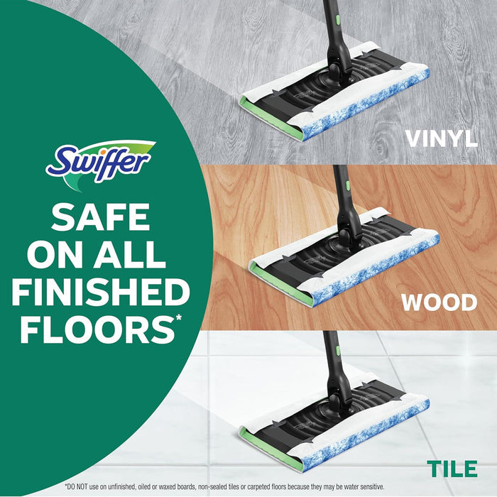 heavy duty wet mopping cloths pre-moistened with dirt-bonding solution (75% more scrubbing power)