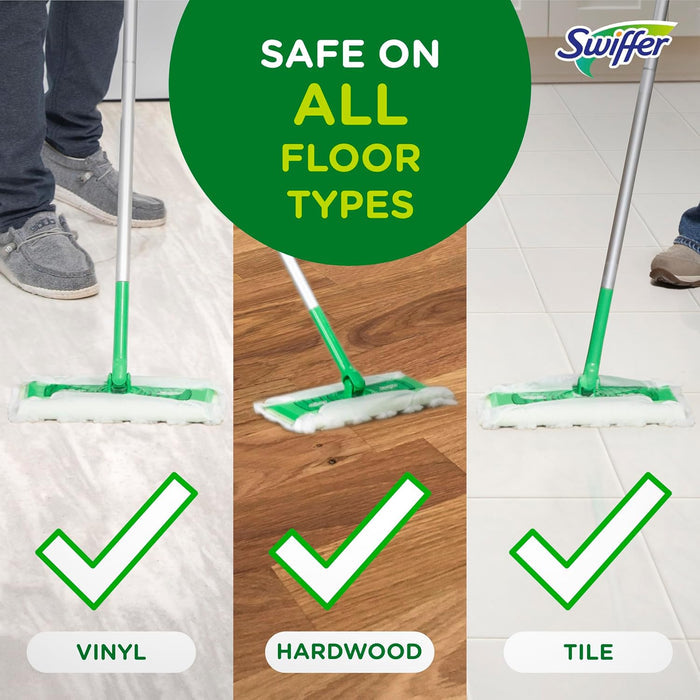 compatible with the swiffer sweeper dry and wet handle system for broom-and-mop convenience