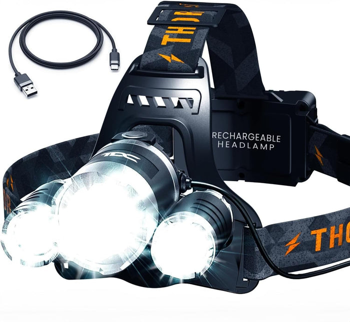 1080-lumen led with dual beams: 145° floodlight and 25° spotlight, reaching up to 1000ft