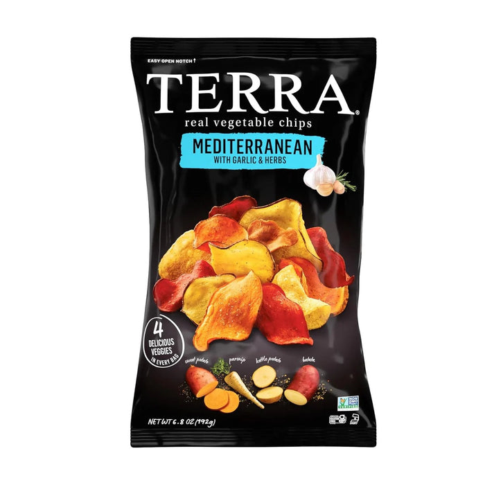 six-vegetable blend of yuca, parsnip, sweet potato, batata, taro and beet-dipped vegetables
