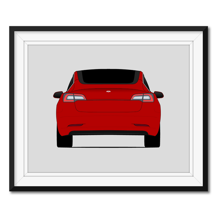 Tesla Model 3 (2017-2023) (Rear) Poster