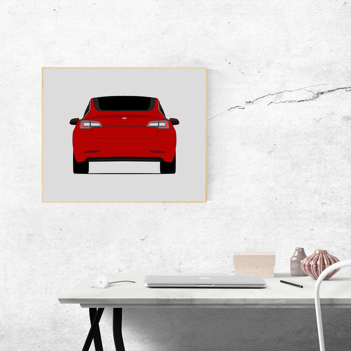 Tesla Model 3 (2017-2023) (Rear) Poster