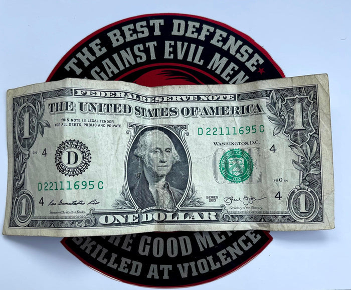 The Best Defense Against Evil Men Are Good Men Skilled at Violence Decal-Beret Skull Knife in Mouth.