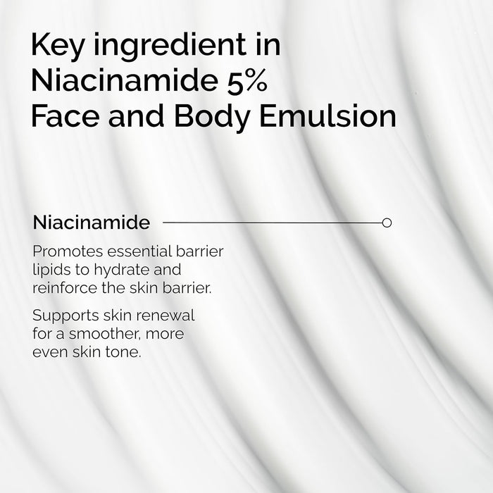 face and body emulsion format in 3.4 fl oz size