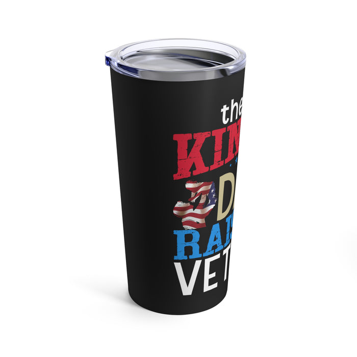 The Patriotic Father: 20oz Black Military Design Tumbler - Raising the Best Kind of Veteran