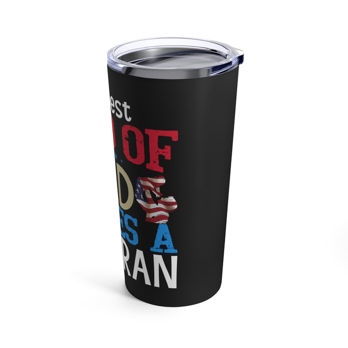 The Patriotic Father: 20oz Black Military Design Tumbler - Raising the Best Kind of Veteran