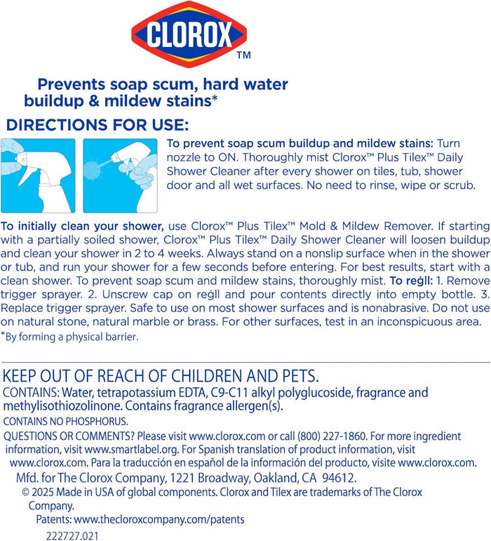 Tilex Daily Shower Cleaner – Spa-Style Guest Bathroom Aesthetic, Mildew-Free Tile and Curtain Care