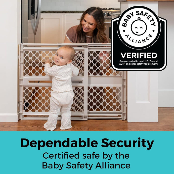 Toddleroo by North States Supergate Ergo Baby Gate – One-Hand Open Child Gate for Busy Parents Holding a Baby