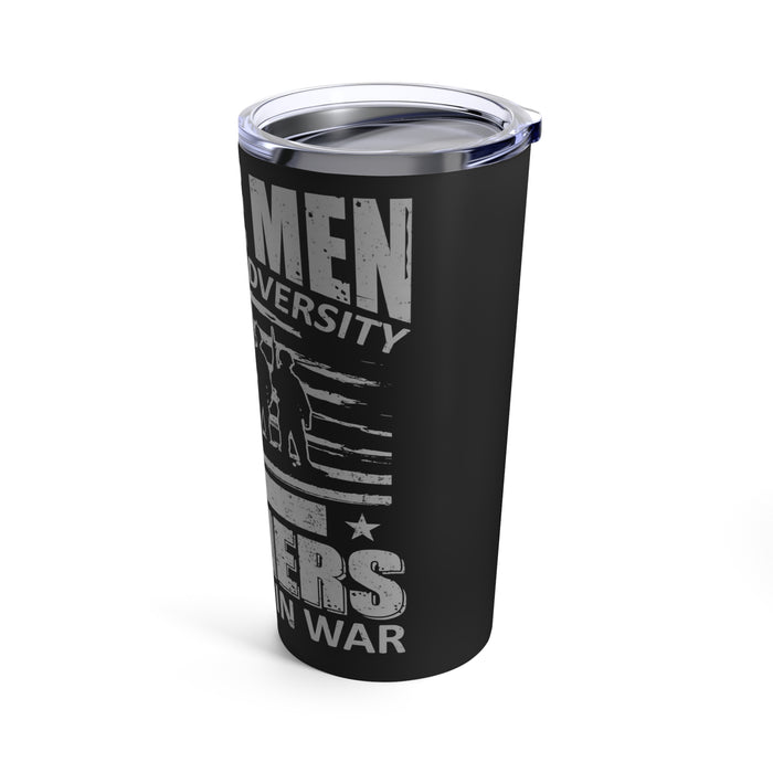 Triumph in Adversity: 20oz Black Military Design Tumbler - Celebrating Brave Soldiers