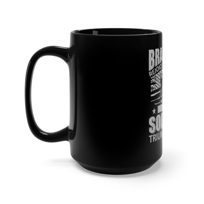 Triumph in War: 15oz Black Military Design Mug - Honoring Brave Soldiers