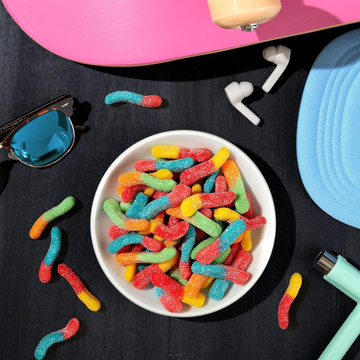 Trolli Sour Brite Crawlers Sour Gummy Worms – Tailgate and Park Snack, Bulk Resealable Bag for Groups