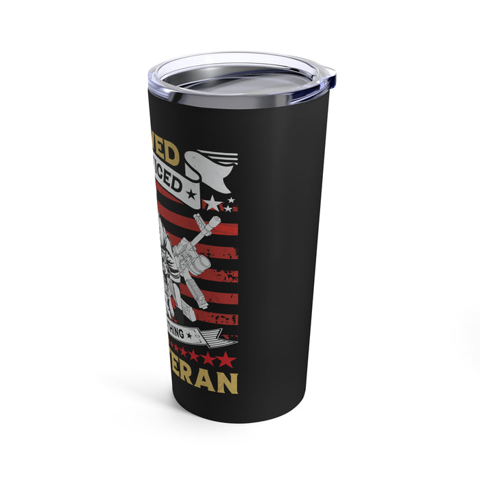 Unapologetic U.S. Veteran: 20oz Black Military Design Tumbler - 'Served, Sacrificed, and No Regrets'