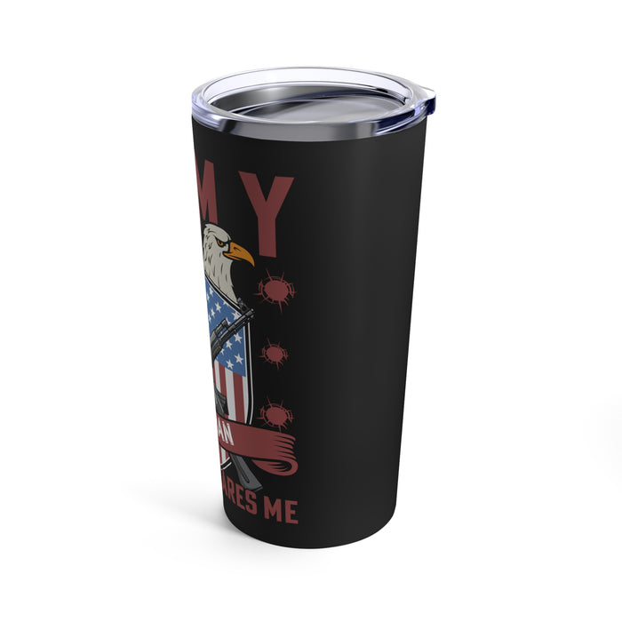 Unbreakable Valor: 20oz Black Military Design Tumbler - Army Veteran, Fearless and Fearless