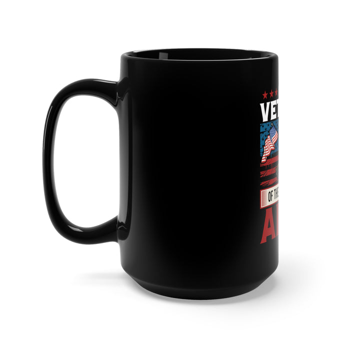 United in Service: 15oz Black Military Design Mug - Proud Veteran of the United States Army