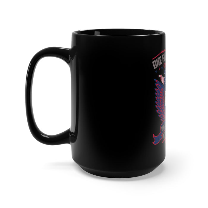 United We Stand: 15oz Military Design Black Mug - One Flag, One Land, One Heart, One Nation