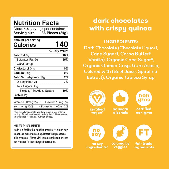 vegan-certified dark chocolate coating