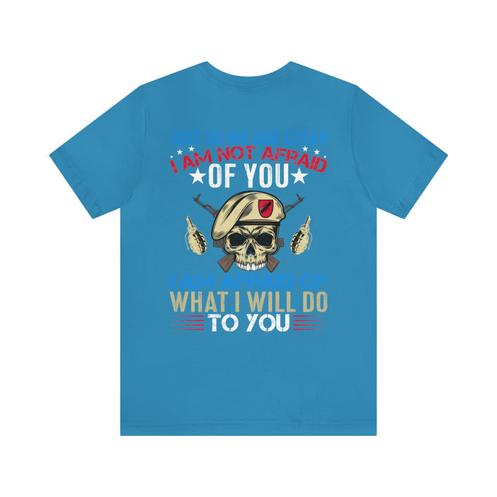 Unshakable Resolve: Military Design T-Shirt - Fearless in the Face of Adversity