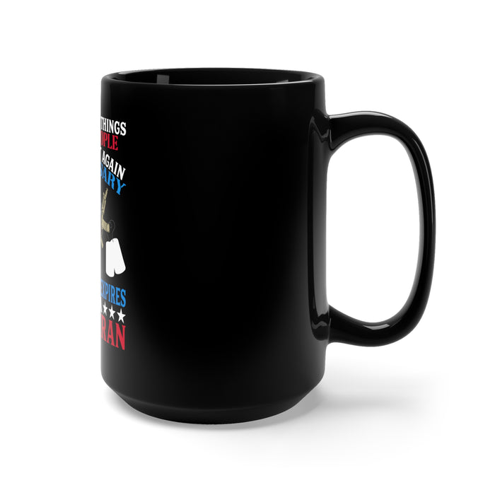 Unyielding Valor: 15oz Black Military Design Mug - I've Faced Darkness, My Oath Endures