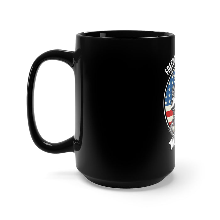 Veterans' Tribute: 15oz Military Design Black Mug - Embracing the Priceless Value of Freedom