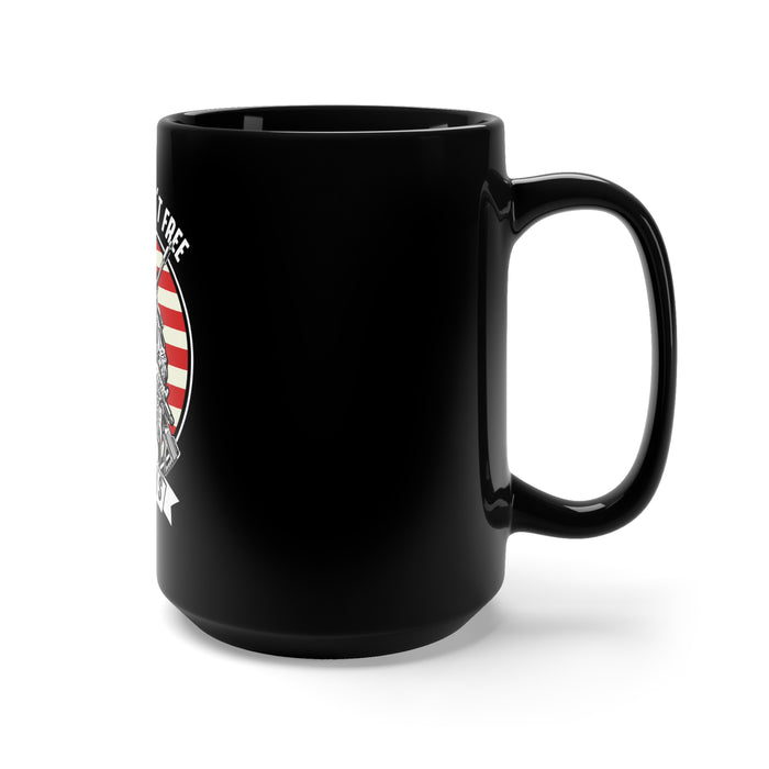 Veterans' Tribute: 15oz Military Design Black Mug - Embracing the Priceless Value of Freedom