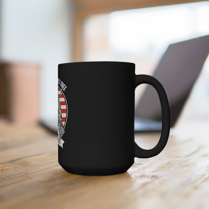 Veterans' Tribute: 15oz Military Design Black Mug - Embracing the Priceless Value of Freedom