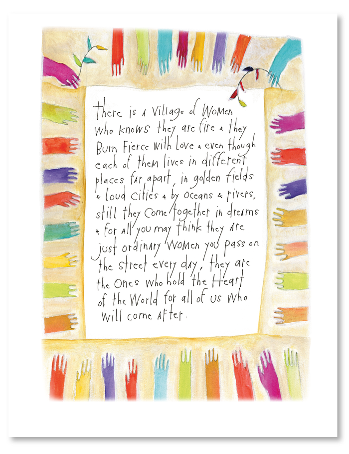 village of women hands art print