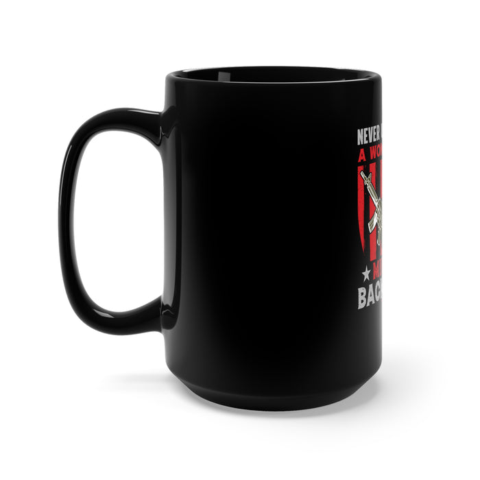 Warrior Within: 15oz Black Military Design Mug - Unleash the Strength of a Woman Veteran
