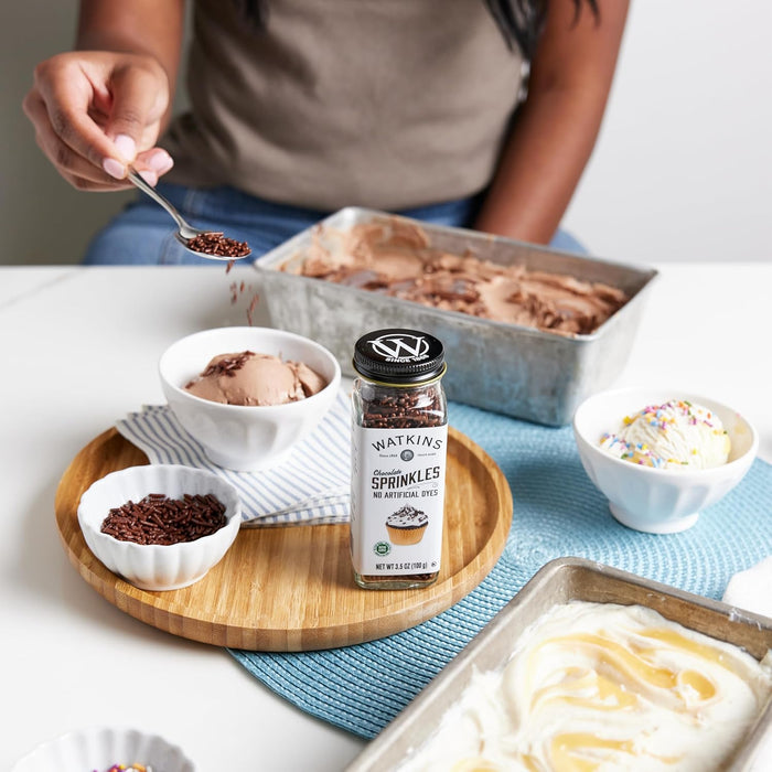 Watkins Decorating Sprinkles Chocolate – Safe Cupcake Topping for Kids Birthday Cakes