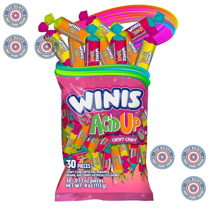 three fruit flavors: pineapple, orange, and cherry