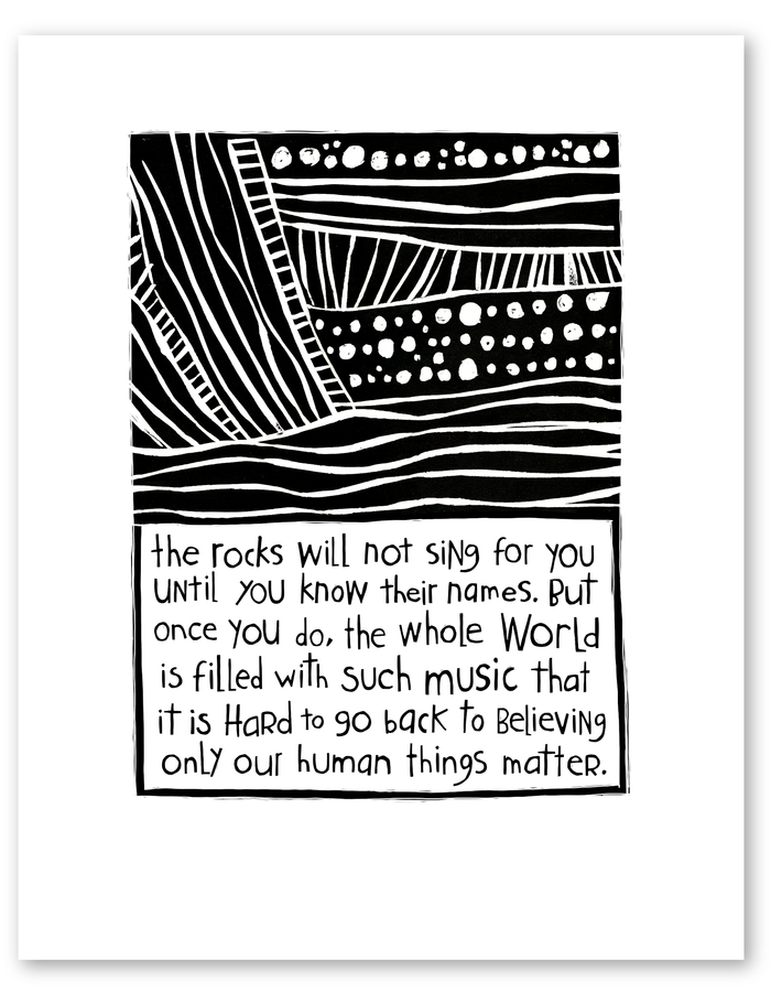 woodcut: world music art print