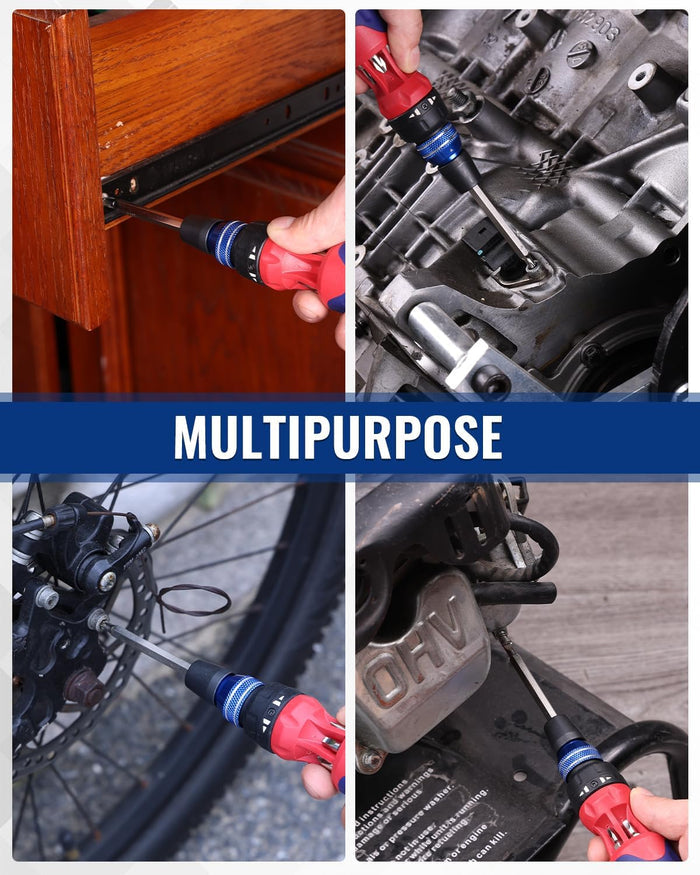 WORKPRO 12-in-1 Quick-Load Screwdriver – Holiday Gift for Him, Stocking Stuffer for Men Who Love Tools