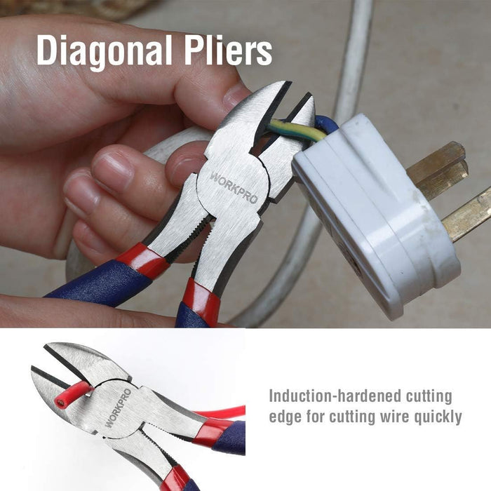WORKPRO Anti-Slip Pliers and Adjustable Wrench Kit – Secure Grip Hand Tools for Worry-Free Maintenance