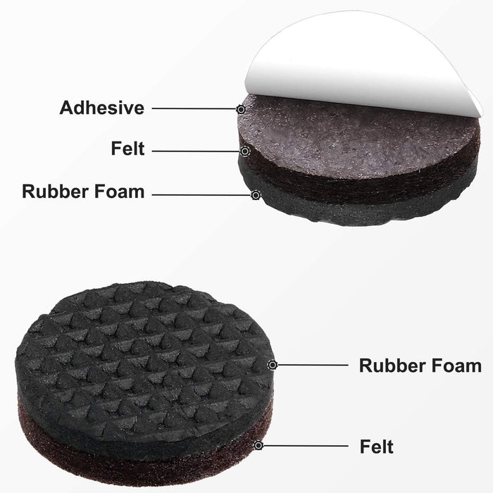 high-density felt + rubber construction for scratch protection and grip