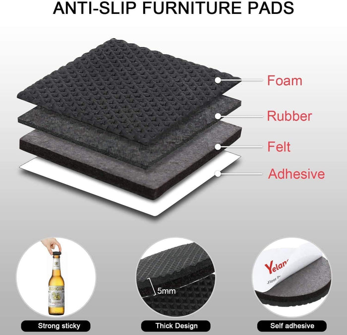 mixed assortment of round (1", 2", 3") and square (2"x2") pads in the 56-piece kit