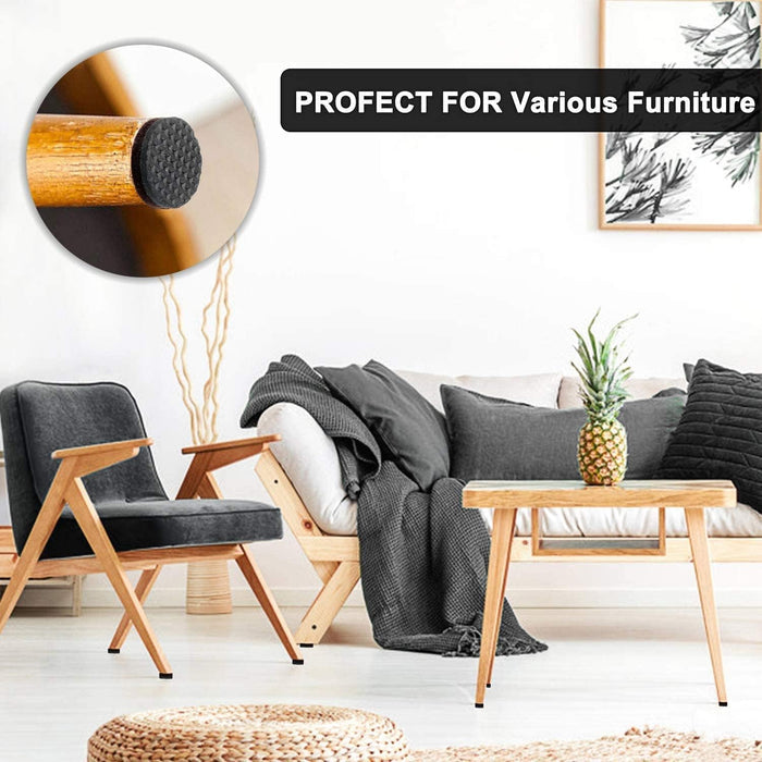 Yelanon Felt Furniture Grippers – Aesthetic-Safe Floor Protectors for Dining Room Tables and Chairs