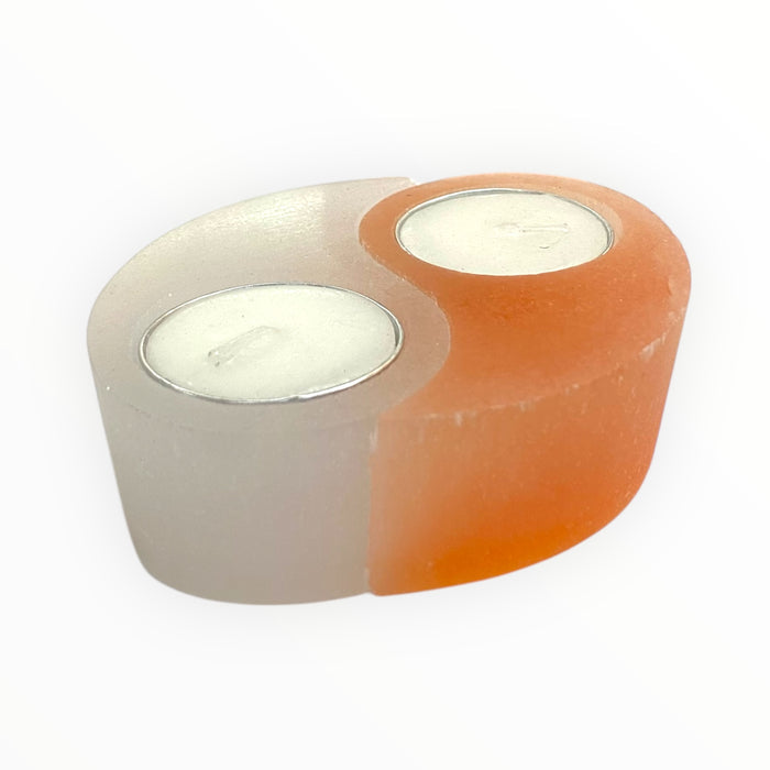 Yin Yang Selenite Candle Holder