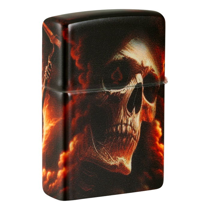 Zippo Lighter: Ace of Spades on Fire with Skull - 540 Color 81819